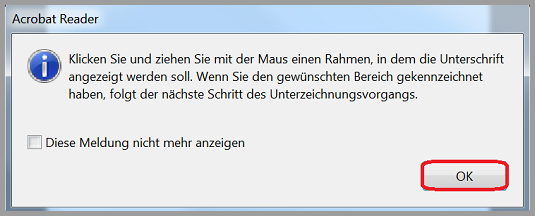 Meldung Rahmen mit Maus aufziehen Meldung Rahmen mit Maus aufziehen